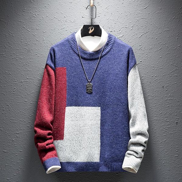 new winter warm knitted men's sweater o-neck patchwork slim fit mens pullover men christmas jumpers korean style pull homme, White;black
new winter warm knitted men's sweater o-neck patchwork slim fit mens pullover men christmas jumpers korean style pull homme, White;black