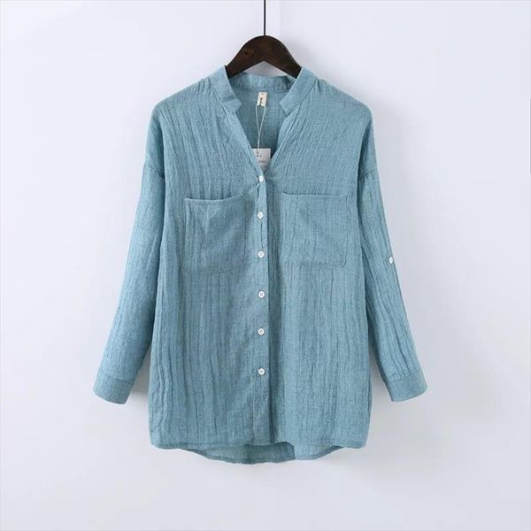 johnature women cotton linen summer shirts 6 color vintage blouses 2020 new stand long sleeve button pockets loose casual shirts, White
johnature women cotton linen summer shirts 6 color vintage blouses 2020 new stand long sleeve button pockets loose casual shirts, White