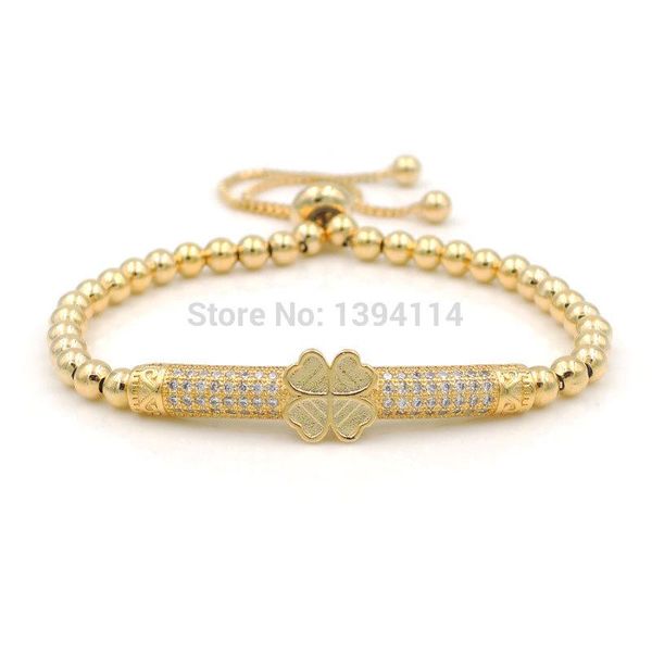 40x5mm micro pave clear cz crystal curved tube clover charm with 4mm round loose beads adjustable bracelet, Golden;silver
40x5mm micro pave clear cz crystal curved tube clover charm with 4mm round loose beads adjustable bracelet, Golden;silver