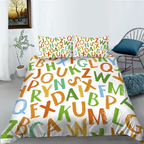colorful letters pattern cartoon duvet cover set letters bedding set home textile microfiber bedclothes
colorful letters pattern cartoon duvet cover set letters bedding set home textile microfiber bedclothes