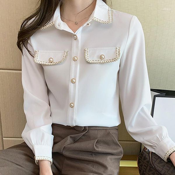 korean 2021 elegant female long sleeve office shirt fashion long sleeve women blouse casual 11, White
korean 2021 elegant female long sleeve office shirt fashion long sleeve women blouse casual 11, White