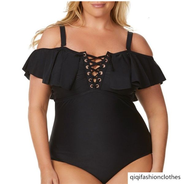 2020 large shoulder ruffle strap solid color triangle one piece swimsuit for women, White;black
2020 large shoulder ruffle strap solid color triangle one piece swimsuit for women, White;black