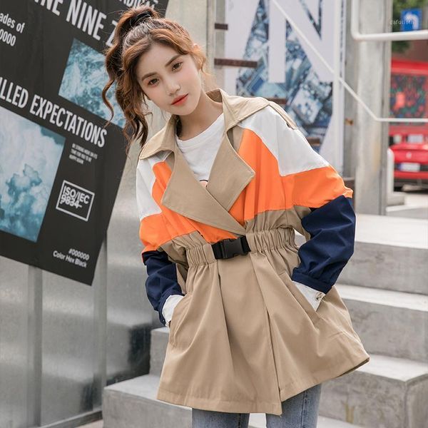 spring and autumn 2020 new korean fashion loose waist windbreaker1, Tan;black
spring and autumn 2020 new korean fashion loose waist windbreaker1, Tan;black