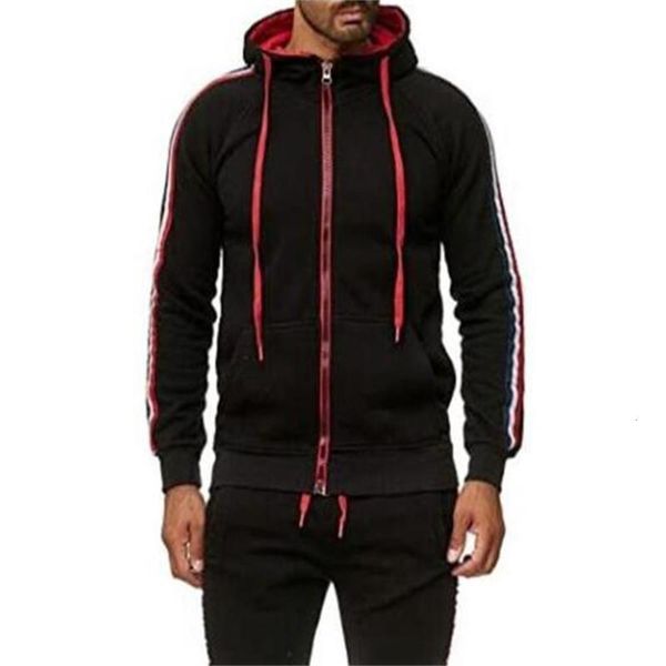 and autumn new fashion stripe spring color matching large men's hooded sweater sportswear, Gray
and autumn new fashion stripe spring color matching large men's hooded sweater sportswear, Gray
