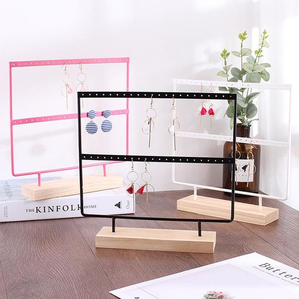 fashion 44 holes wooden base earring stand ear stud rack jewelry display organizer necklace pendants stand metal jewelry rack, Pink;blue
fashion 44 holes wooden base earring stand ear stud rack jewelry display organizer necklace pendants stand metal jewelry rack, Pink;blue