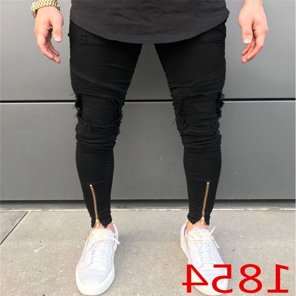 2020 spring autumn blockbuster jeans fold knee ankle zipper foot locomotive man high street men's trousers, Black
2020 spring autumn blockbuster jeans fold knee ankle zipper foot locomotive man high street men's trousers, Black