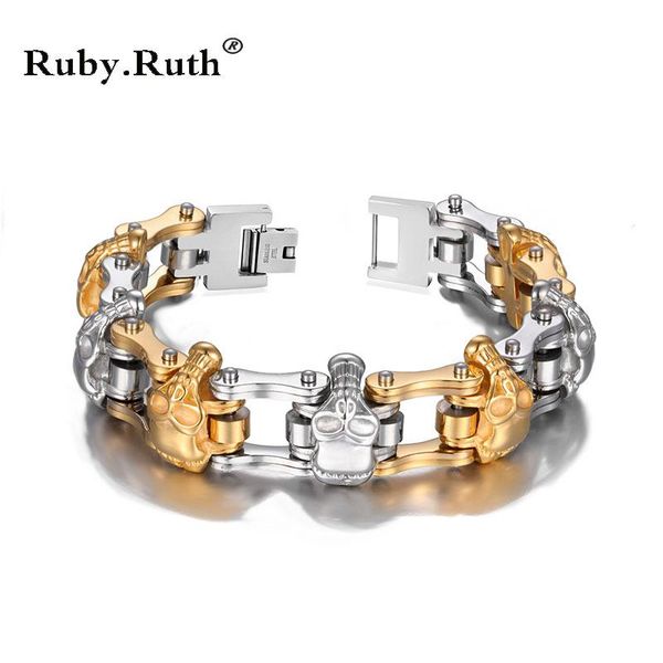 charm bracelets stainless steel mens chain skull black gold biker motorcycle link bracelet jewelry, Golden;silver
charm bracelets stainless steel mens chain skull black gold biker motorcycle link bracelet jewelry, Golden;silver