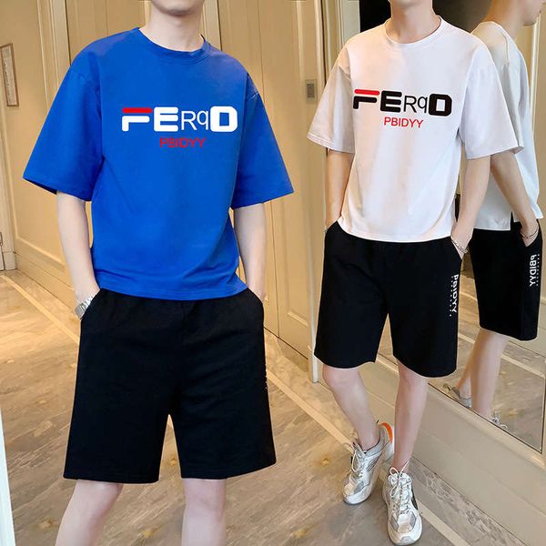men's short t-shirt casual sports suit korean shorts beach pants trend 2020 new half sleeve, Gray
men's short t-shirt casual sports suit korean shorts beach pants trend 2020 new half sleeve, Gray