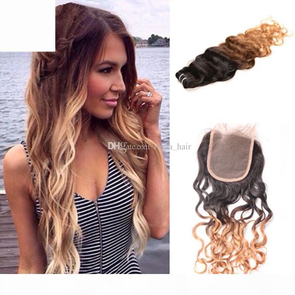 water wave ombre 1b 4 27 honey blonde human hair with closure 4pcs lot 3bundles brazilian hair with wet and wavy lace closure, Black;brown
water wave ombre 1b 4 27 honey blonde human hair with closure 4pcs lot 3bundles brazilian hair with wet and wavy lace closure, Black;brown