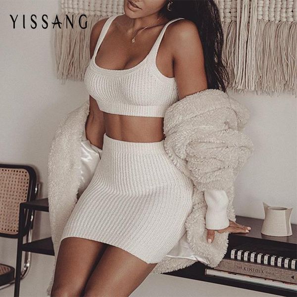 yissang cable pattern knitted sweater two piece set women strap crop cop and mini skirt set summer suit bodycon 2 piece1, Gray 
yissang cable pattern knitted sweater two piece set women strap crop cop and mini skirt set summer suit bodycon 2 piece1, Gray