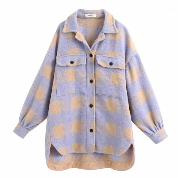 women's jackets women leisure purple plaid loose woolen shirt jacket female double pockets oversize outwear coat chic long sleeve ct38, Black;brown
women's jackets women leisure purple plaid loose woolen shirt jacket female double pockets oversize outwear coat chic long sleeve ct38, Black;brown