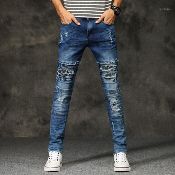 men's pockets patchwork black blue biker jeans for motorcycle plus size slim fit pleated stretch denim pants1
men's pockets patchwork black blue biker jeans for motorcycle plus size slim fit pleated stretch denim pants1