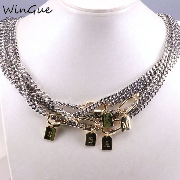 medal 26 letter name choker necklace for women oval clasp chain necklace female initial jewelry 201013, Silver
medal 26 letter name choker necklace for women oval clasp chain necklace female initial jewelry 201013, Silver