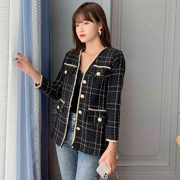 women's jackets autumn women elegant slim long sleeve plaid jacket coat female vintage formal tweed coats black outerwear chic 6p4y, Black;brown
women's jackets autumn women elegant slim long sleeve plaid jacket coat female vintage formal tweed coats black outerwear chic 6p4y, Black;brown