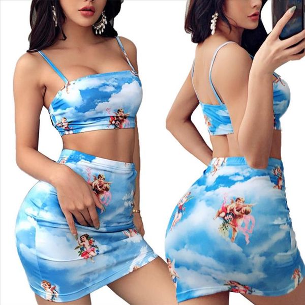 women tracksuit angel cloud floral print women spaghetti strap crop mini bodycon skirt summer outfit, Gray
women tracksuit angel cloud floral print women spaghetti strap crop mini bodycon skirt summer outfit, Gray