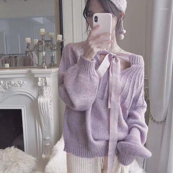 lazy wind pullover loose knitted bowknot preppy style sweaters japanese sweater women pullovers knitwear1, White;black
lazy wind pullover loose knitted bowknot preppy style sweaters japanese sweater women pullovers knitwear1, White;black