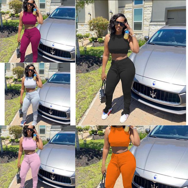 new designers women's solid color sleeveless crop bra +pants two piece outfit clothing set causal sports ladies tracksuit s-2xl h2517, White
new designers women's solid color sleeveless crop bra +pants two piece outfit clothing set causal sports ladies tracksuit s-2xl h2517, White
