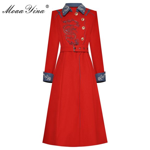 moaayina fashion designer wool woolen coat winter women long sleeve belt embroidery keep warm woolen coat overcoat lj201110, Black
moaayina fashion designer wool woolen coat winter women long sleeve belt embroidery keep warm woolen coat overcoat lj201110, Black