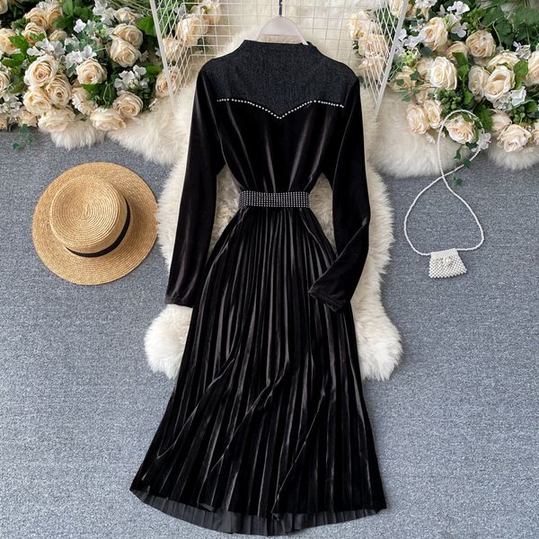 2021 new singer retro woman's elegant fashion line dressed winter chic velvet dress zws1, Black;gray
2021 new singer retro woman's elegant fashion line dressed winter chic velvet dress zws1, Black;gray