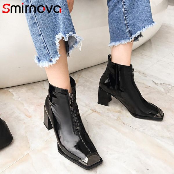 boots smirnova 2021 est full genuine leather shoes women ankle metal toe square high heels dress female winter, Black
boots smirnova 2021 est full genuine leather shoes women ankle metal toe square high heels dress female winter, Black