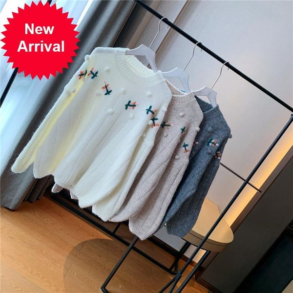2021 new autumn new three-dimensional craft flower thin female lazybones pulverish women's sweater y1c4, White;black
2021 new autumn new three-dimensional craft flower thin female lazybones pulverish women's sweater y1c4, White;black