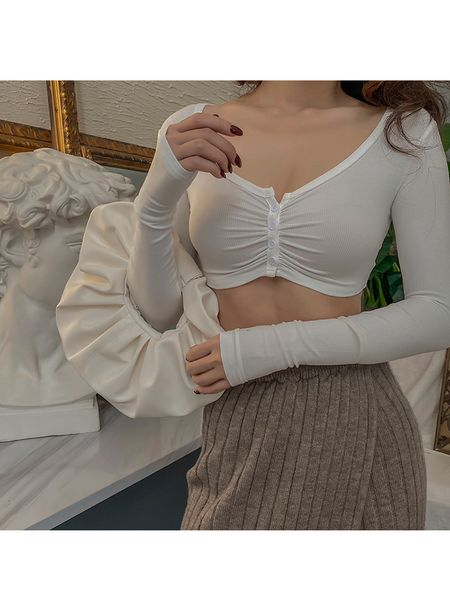 2021 new all-female solid streetwear with cotton thread t casual thin shirt short fashion high elasticity corset crop ikpl, White
2021 new all-female solid streetwear with cotton thread t casual thin shirt short fashion high elasticity corset crop ikpl, White
