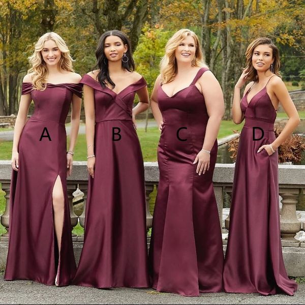 gracefully a line bridesmaid dresses burgundy off shoulder boat neck long wedding party dress with split 2022 maid of honor, White;pink
gracefully a line bridesmaid dresses burgundy off shoulder boat neck long wedding party dress with split 2022 maid of honor, White;pink