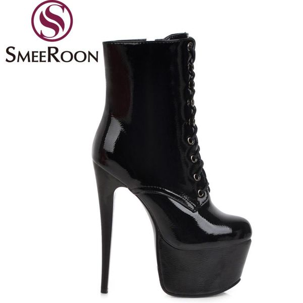 boots smeeroon party women 15.5cm ultra high heels ankle solid color stilettos platform ladies shoe, Black
boots smeeroon party women 15.5cm ultra high heels ankle solid color stilettos platform ladies shoe, Black