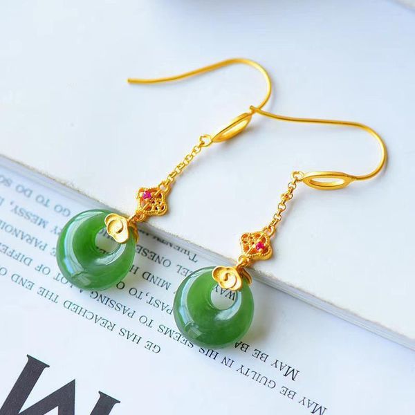 dangle & chandelier silver inlaid natural hetian jasper earrings original chinese style unique ancient gold craft light luxury women's
dangle & chandelier silver inlaid natural hetian jasper earrings original chinese style unique ancient gold craft light luxury women's