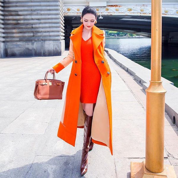 women 2021 autumn winter elegant wool overcoat long woolen coat female casual slim outwear double-breasted lady overcoats b4941, Black
women 2021 autumn winter elegant wool overcoat long woolen coat female casual slim outwear double-breasted lady overcoats b4941, Black