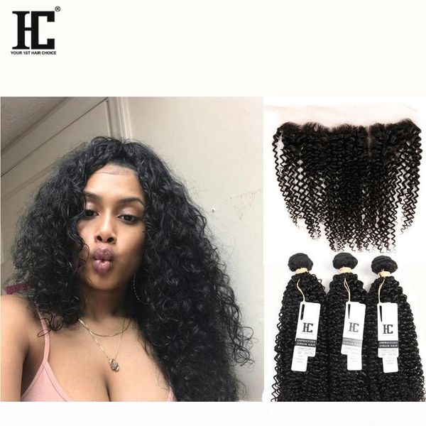 hc wholesale brazilian virgin hair frontal unprocessed curly hair with frontal 13*4 human hair bundles extensions, Black
hc wholesale brazilian virgin hair frontal unprocessed curly hair with frontal 13*4 human hair bundles extensions, Black