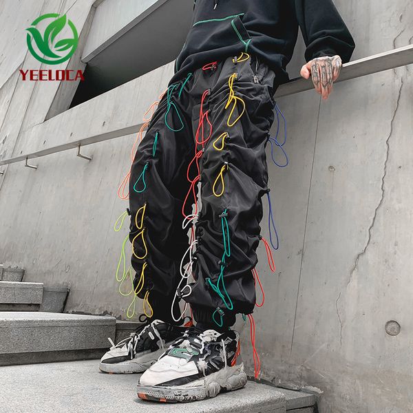 men's hip-hop harem pants colorful rope decoration loose trousers streetwear trendy design harajuku c1118, Black
men's hip-hop harem pants colorful rope decoration loose trousers streetwear trendy design harajuku c1118, Black