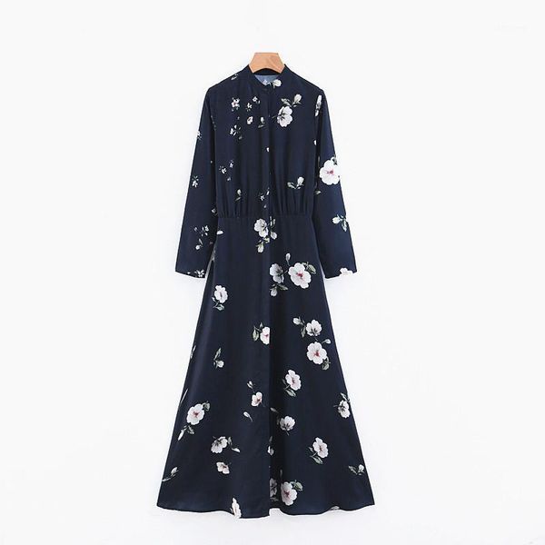 women oversized elegant floral print maxi dress long sleeve stand collar female stylish ankle length dresses a-line vestidos1, Black;gray
women oversized elegant floral print maxi dress long sleeve stand collar female stylish ankle length dresses a-line vestidos1, Black;gray