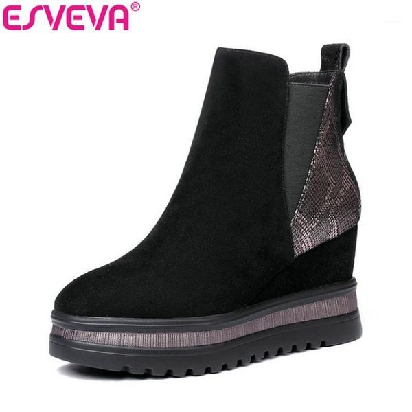 boots esveva 2021 women platform 3.5 kid suede autumn shoes zipper ankle short plush wedges high heels woman 34-421, Black
boots esveva 2021 women platform 3.5 kid suede autumn shoes zipper ankle short plush wedges high heels woman 34-421, Black