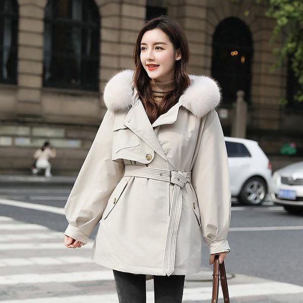 women's down & parkas white duck 2021 winter fashion jacket middle long korean waist thickening, Black
women's down & parkas white duck 2021 winter fashion jacket middle long korean waist thickening, Black