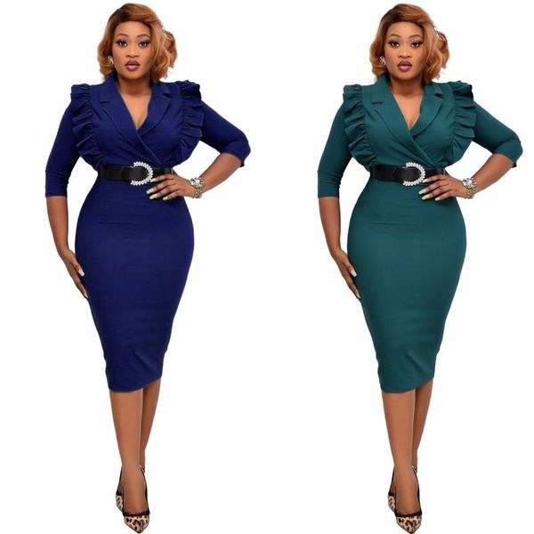 autumn selling women turn-down collar ruffles knee-length dress plus size s-3xl female's high waist bodycon suit dresses, Black;gray
autumn selling women turn-down collar ruffles knee-length dress plus size s-3xl female's high waist bodycon suit dresses, Black;gray