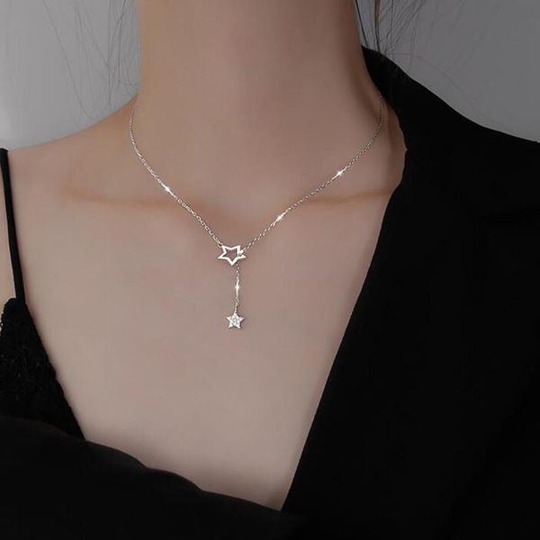 chokers 925 sterling silver cute shiny star choker drop charm necklaces charming woman wedding party tassel collar necklace jewelry, Golden;silver
chokers 925 sterling silver cute shiny star choker drop charm necklaces charming woman wedding party tassel collar necklace jewelry, Golden;silver