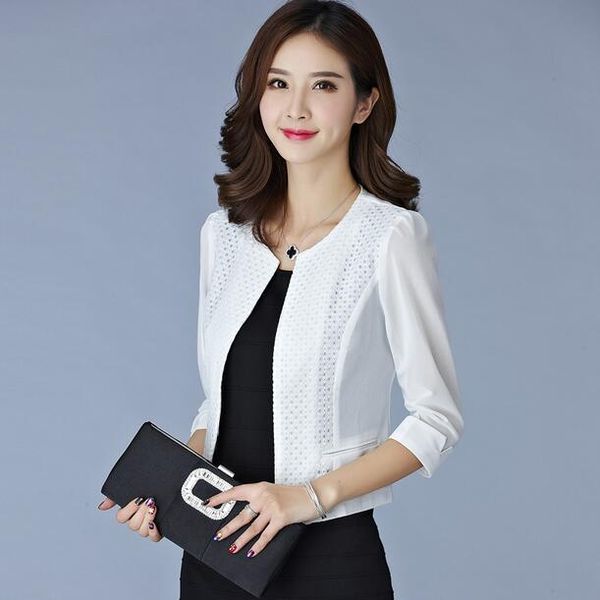 women's jackets jaqueta feminina 2021 summer business women mesh cardigan short ladies black/white slim hollow out thin outwear dc714, Black;brown 
women's jackets jaqueta feminina 2021 summer business women mesh cardigan short ladies black/white slim hollow out thin outwear dc714, Black;brown