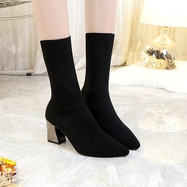 2020 autumn new pointy boot chunky heel high heel female boot skinny leg black wool barrel elastic1
2020 autumn new pointy boot chunky heel high heel female boot skinny leg black wool barrel elastic1