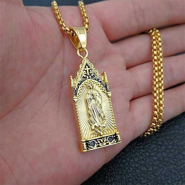 bless guadalupe virgin mary pendant necklace gold chain stainless steel religious cross necklaces for women men catholic jewelry, Silver
bless guadalupe virgin mary pendant necklace gold chain stainless steel religious cross necklaces for women men catholic jewelry, Silver
