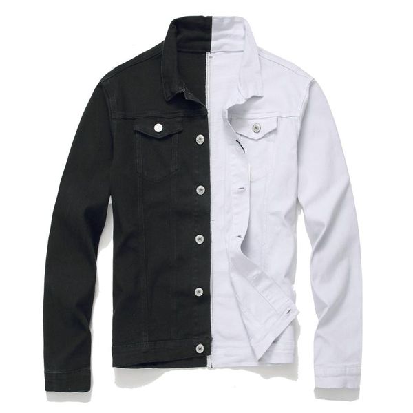 men's jackets 2021 black and white double color denim jacket of cultivate one's youth fashionable jean lapel, Black;brown
men's jackets 2021 black and white double color denim jacket of cultivate one's youth fashionable jean lapel, Black;brown