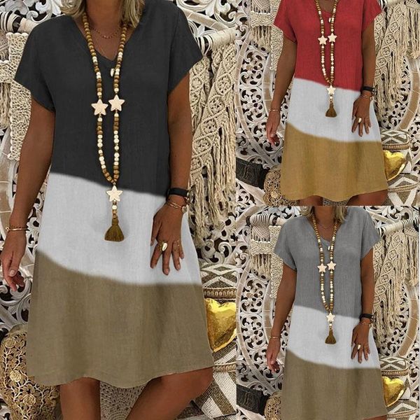 s 5xl plus size dress summer women vintage v neck short sleeve midi dress retro printed patchwork loose beach casual dresses, Black;gray
s 5xl plus size dress summer women vintage v neck short sleeve midi dress retro printed patchwork loose beach casual dresses, Black;gray