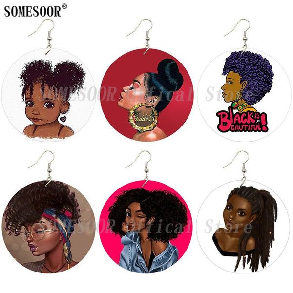 somesoor both sides print black goddess wooden drop earrings lovely cruly girl afro natural hair braid design for women gifts, Silver
somesoor both sides print black goddess wooden drop earrings lovely cruly girl afro natural hair braid design for women gifts, Silver