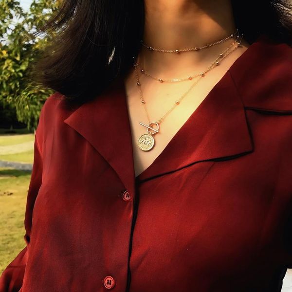 pendant necklaces personalised portrait collar sweater chain charm necklace female simple geometric relief multilayer, Silver
pendant necklaces personalised portrait collar sweater chain charm necklace female simple geometric relief multilayer, Silver