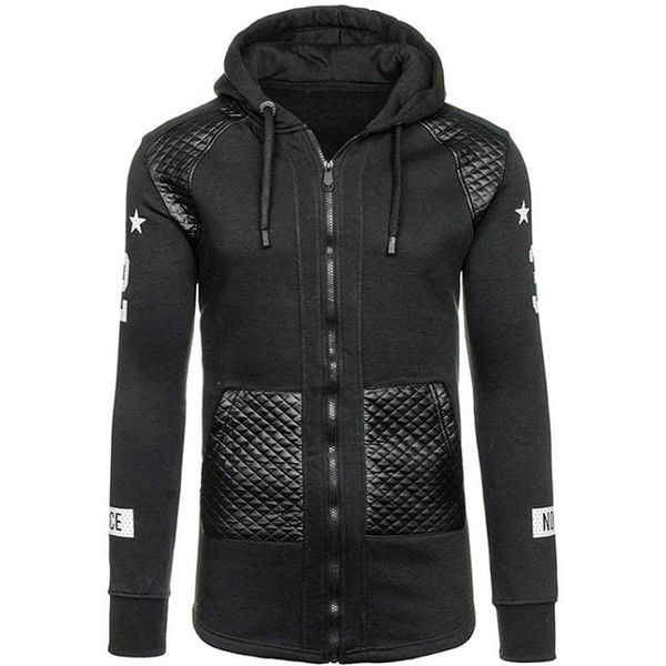 men casual faux leather hooded sweatshirt coat winter warm jacket pocket outwear, Black;brown
men casual faux leather hooded sweatshirt coat winter warm jacket pocket outwear, Black;brown