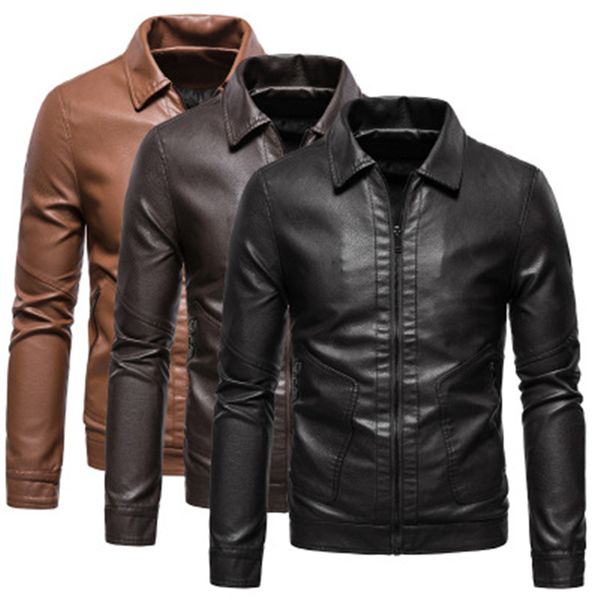 mens pu leather outdoor jackets fashion trend long sleeve zipper lapel washed coats designer male winter new casual slim outerwear, Black;brown
mens pu leather outdoor jackets fashion trend long sleeve zipper lapel washed coats designer male winter new casual slim outerwear, Black;brown