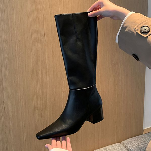 new genuine leather women's boots winter 2021 women thick high heels pumps party working shoes woman lrzn, Black
new genuine leather women's boots winter 2021 women thick high heels pumps party working shoes woman lrzn, Black