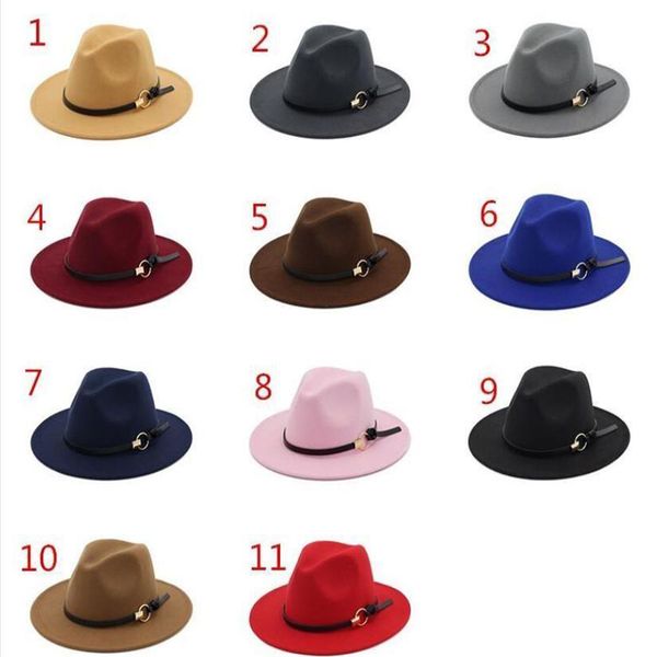 new hats for men & women elegant fashion solid felt fedora hat band wide flat brim jazz hats stylish trilby panama caps 11 colors, Blue;gray
new hats for men & women elegant fashion solid felt fedora hat band wide flat brim jazz hats stylish trilby panama caps 11 colors, Blue;gray