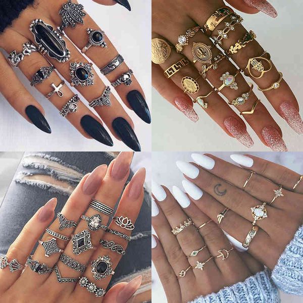 famshin 9pcs/set boho vintage gold star moon wedding ring set for women opal crystal engagement bohemian jewelry gifts, Silver
famshin 9pcs/set boho vintage gold star moon wedding ring set for women opal crystal engagement bohemian jewelry gifts, Silver