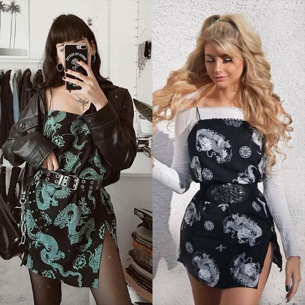 vintage dragon printed mini dress summer 2020 women street strap dresse club slim party tigh short dress harajuku robes vestidos, Black;gray
vintage dragon printed mini dress summer 2020 women street strap dresse club slim party tigh short dress harajuku robes vestidos, Black;gray
